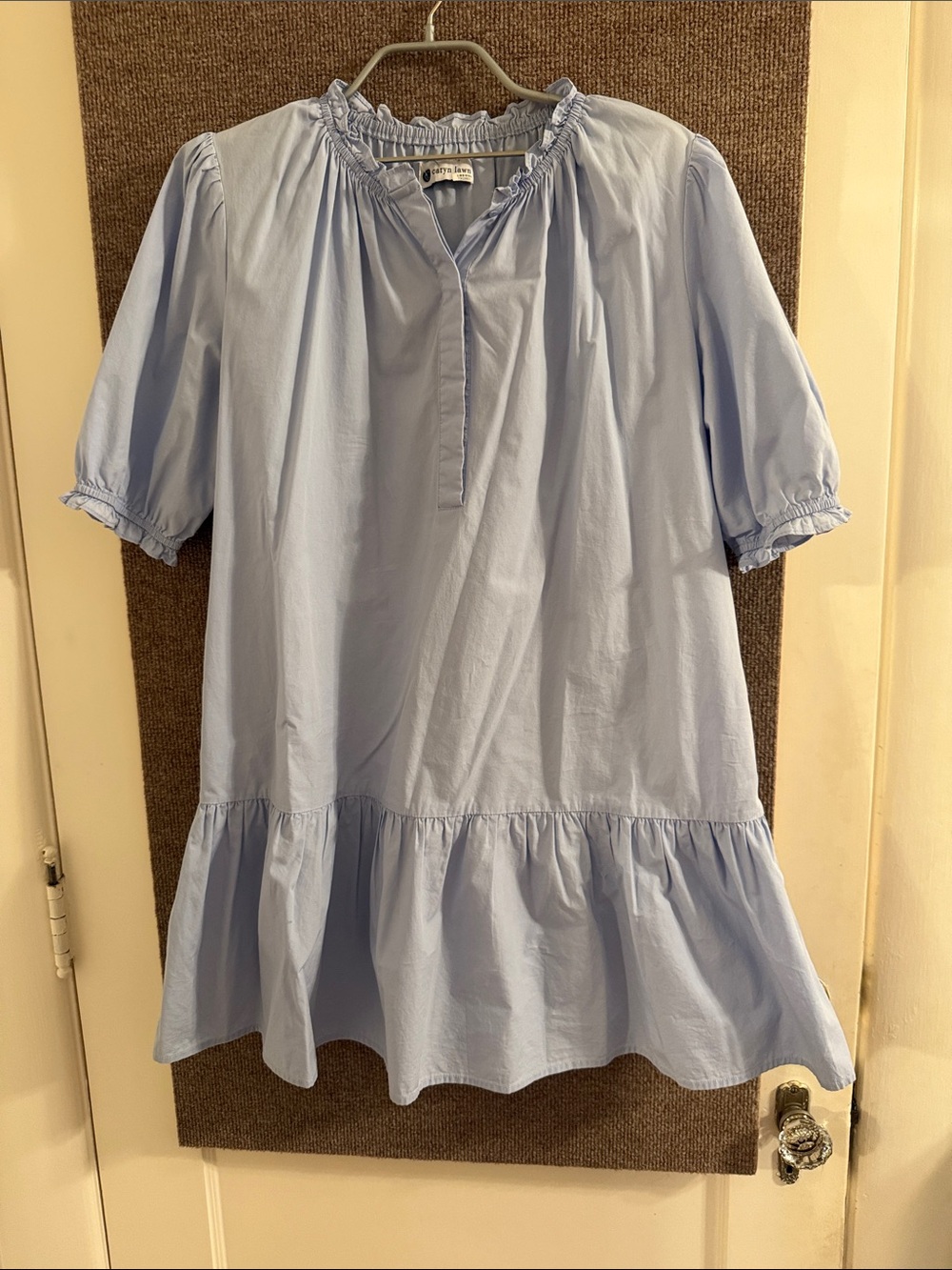 Light Blue Ruffle-Hem Women's Dress